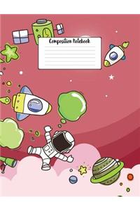 Composition Notebook: 7.44 X 9.69 Wide Ruled Paper Notebook, Appreciation, Quote Journal or Diary Unique Inspirational Composition Book Gift for Friend, Family, Teacher - Retirement, Birthday or Gratitude Present - Outer Space Cover