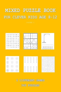 Mixed Puzzle Book for Clever Kids Age 8-12