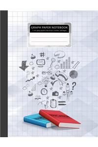 Graph Paper Notebook 1 CM. Gray Squares Size 8.5x11 Inches 120 Pages