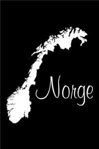 Norge - Black Lined Notebook with Margins (Norway)