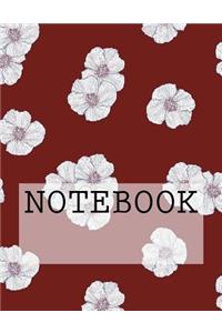 Notebook: Petals (Red), Lake District. Squared (8.5 X 11): Squared Paper Notebook