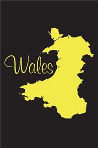 Wales - National Colors 101 - Black and Yellow - Lined Notebook with Margins - 6X9