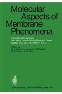 Molecular Aspects of Membrane Phenomena