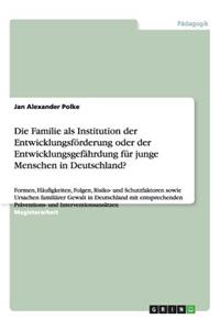 Familie als Institution der Entwicklungsförderung oder der Entwicklungsgefährdung für junge Menschen in Deutschland?