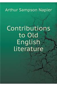 Contributions to Old English Literature