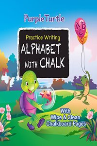Purple Turtle Practice Writing Alphabet with Chalk