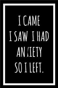 I Came I Saw I Had Anxiety So I Left