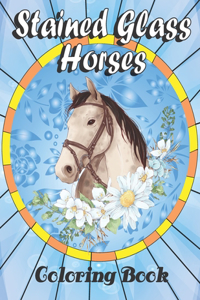 Stained Glass Horses Coloring book