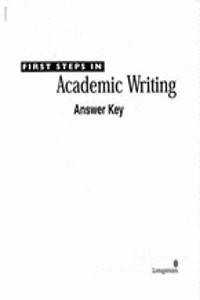 First Steps in Academic Writing (The Longman Academic Writing Series, Level 2), Answer Key