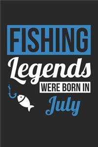 Fishing Notebook - Fishing Legends Were Born In July - Fishing Journal - Birthday Gift for Fisherman