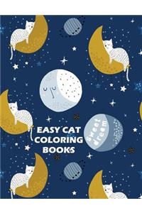 Easy Cat Coloring Books: 50 Beautiful Cat to Color For Relaxation