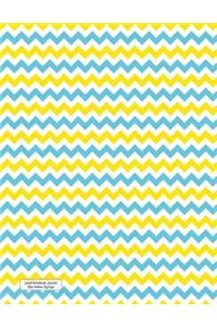 Lined Notebook Journal Blue Yellow ZigZags