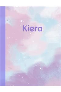 Kiera: Personalized Composition Notebook - College Ruled (Lined) Exercise Book for School Notes, Assignments, Homework, Essay Writing. Purple Pink Blue Cov