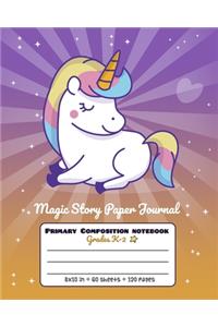 Primary Composition Notebook Grades K-2 Magic Story Paper Journal