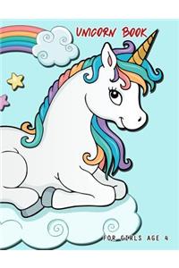 Unicorn Book for Girls Age 4