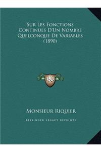 Sur Les Fonctions Continues D'Un Nombre Quelconque De Variables (1890)