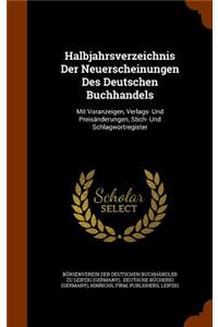 Halbjahrsverzeichnis Der Neuerscheinungen Des Deutschen Buchhandels