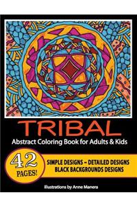 Tribal Abstract Coloring Book for Adults & Kids