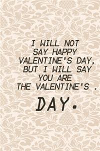I will not say Happy Valentine's Day, but I will say you are the Valentine's Day.