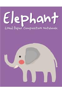 Elephant Lined Paper Composition Notebook