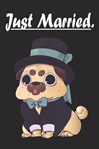 Just Married Cute Dog Pug Suit