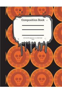 Composition Book 100 Sheet/200 Pages 8.5 X 11 In.-Wide Ruled- Skulls