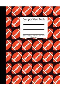 Composition Book 200 Sheet/400 Pages 8.5 X 11 In.-Wide Ruled-Football-Black