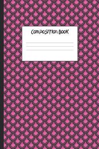Composition Book: Pink Mermaid Scales, 200 Pages, College Ruled (7.44 X 9.69)
