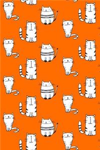 Journal Notebook For Cat Lovers Sketchy Cats Pattern 7