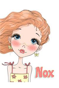 Nox: 365 Lined Pages Yearly Journal, Diary, Notebook, Personalized Book with Name, Christmas, Birthday, Friendship Gifts for Girls, Teens and Women, 8 1/2 X 11