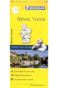 Nievre, Yonne - Michelin Local Map 319