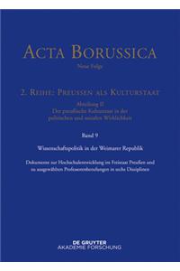 Wissenschaftspolitik in Der Weimarer Republik