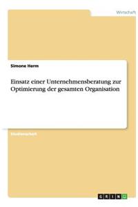 Einsatz einer Unternehmensberatung zur Optimierung der gesamten Organisation