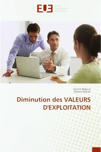Diminution des VALEURS D'EXPLOITATION