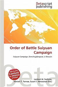 Order of Battle Suiyuan Campaign