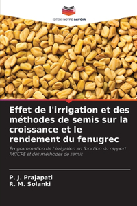 Effet de l'irrigation et des méthodes de semis sur la croissance et le rendement du fenugrec