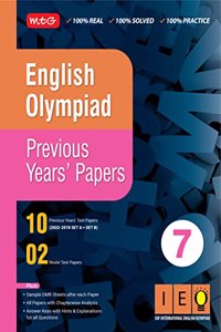 MTG English (IEO) Olympiad Previous Years Papers with Mock Test Papers Class 7 - Sample OMR Sheet with Chapterwise Analysis | SOF Olympiad Books For 2023-24 Exam MTG Editorial Board