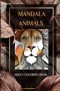 Mandala animals adult coloring book
