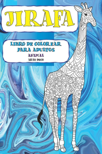 Libro de colorear para adultos - Arte deco - Animal - Jirafa