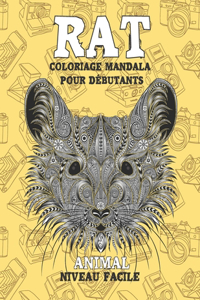 Coloriage mandala pour débutants - Niveau facile - Animal - Rat