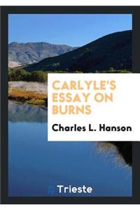 Carlyle's Essay on Burns