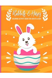 Rabbits & Hares Coloring Activity Book For Adults & Kids