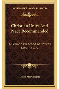 Christian Unity and Peace Recommended