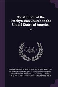 Constitution of the Presbyterian Church in the United States of America