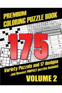 Premium Coloring Puzzle Book Vol.2 - 175 Variety Puzzles and 17 Designs