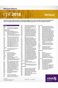 CPT 2018 Express Reference Card: Oms/Dental