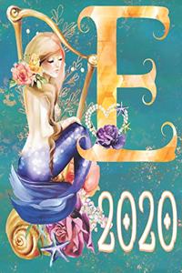 2020 Weekly Planner - Monogram Mermaid Initial 