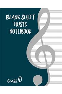 Blank Sheet Music Composition Manuscript Staff Paper Art Music CLASS 10 Notebook Birthday Gift