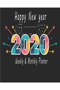 Happy new year 2020 Planner Weekly and Monthly