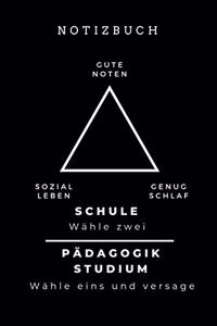 Notizbuch Gute Noten Sozial Leben Genug Schlaf Schule Wähle Zwei